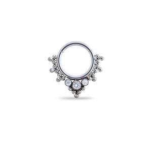 Argolla clicker critales, ópalos y filigranas