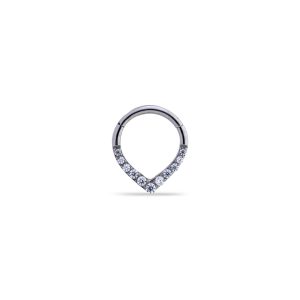 Argolla clicker en V con cristales