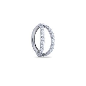 Argolla Clicker doble fila cristales separados