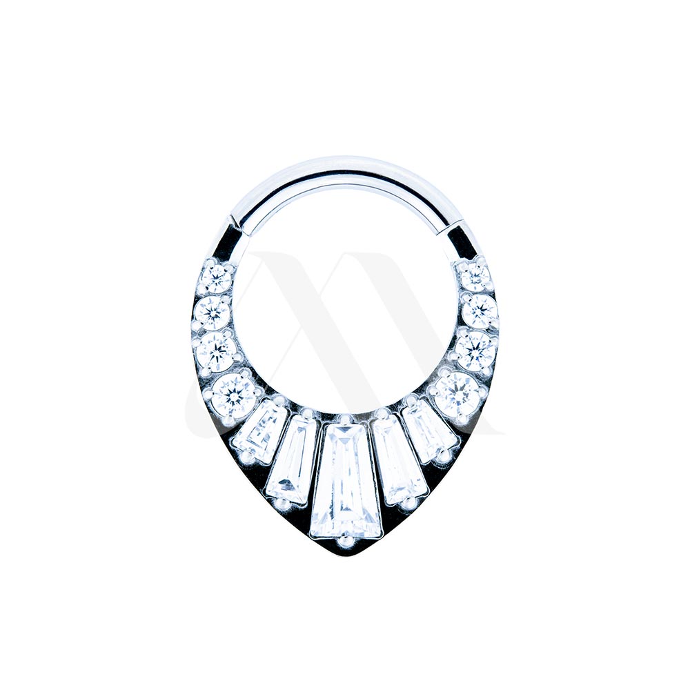 Argolla Clicker en V con cristales