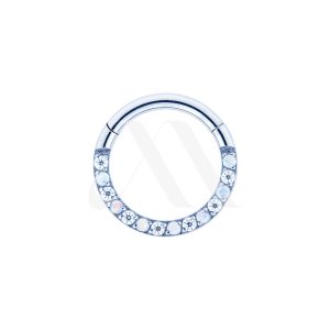 Argolla Clicker con Cristales/Ópalos Frontales