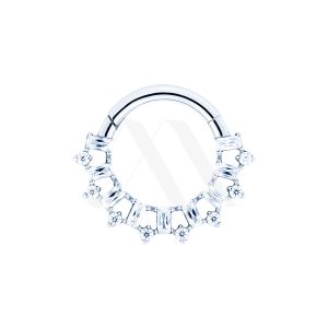 Argolla Clicker Cristales Baguette Separados