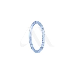 Argolla Clicker con cristales laterales y frontales