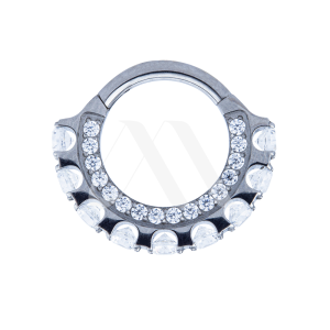 Argolla Clicker Cristales por lateral y frontal