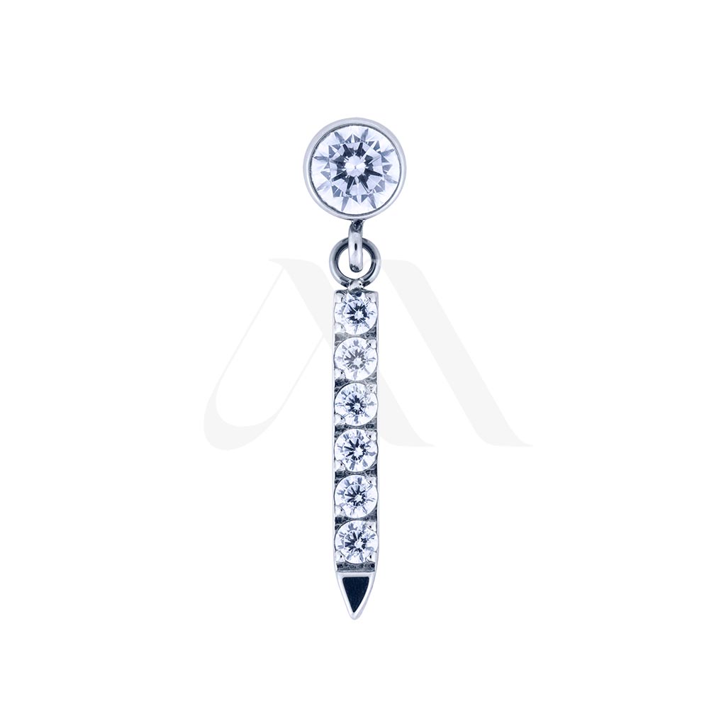 Top colgante con barra de cristales