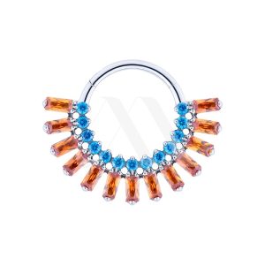 Argolla Clicker Cristales colores baguette