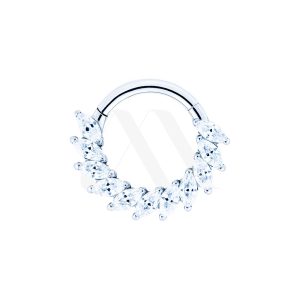 Argolla Clicker Cristales hojitas diagonales