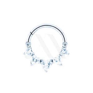 Argolla Clicker con Cristales Corazón