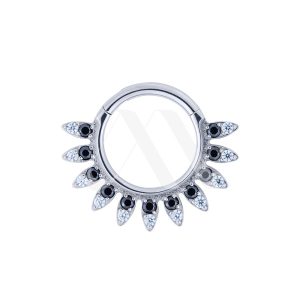 Argolla Clicker con puntas y cristales